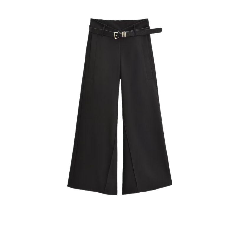 

Xiaoguzi Low Waist Loose Cover Horn Mop Pants Black Spring and Summer XS