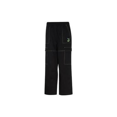 X Santa Cruz Co-Branded Pocket Decor Stitched Flare Casual Pants Women Bottoms Black 532248-01