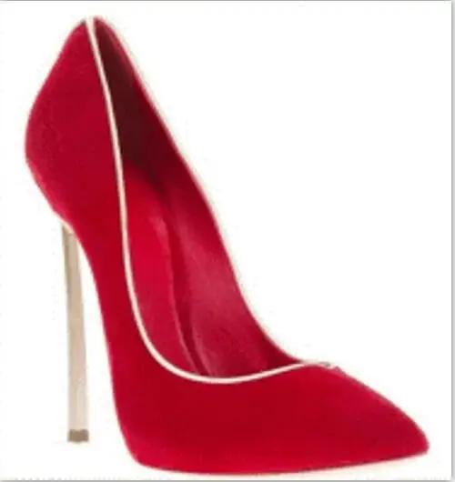 

Summer Pointed Toe Sexy Party Pumps Shallow Ins Style Metal Stiletto Wedding Shoes Solid Color Fashion Women Slip On High Heels 34
