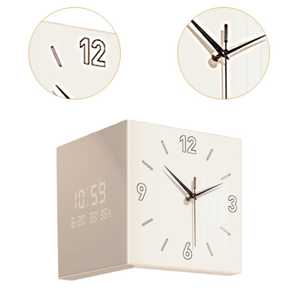Corner Clock Easy to Read Outdoor Square for Bedroom Living Room Classroom