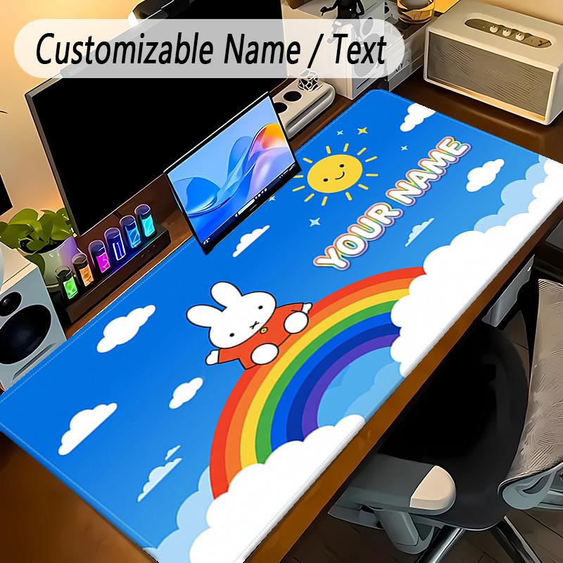 Large Mouse PadMiffy Custom Name Text Personalized Desk Mat Non Slip Gaming Pad