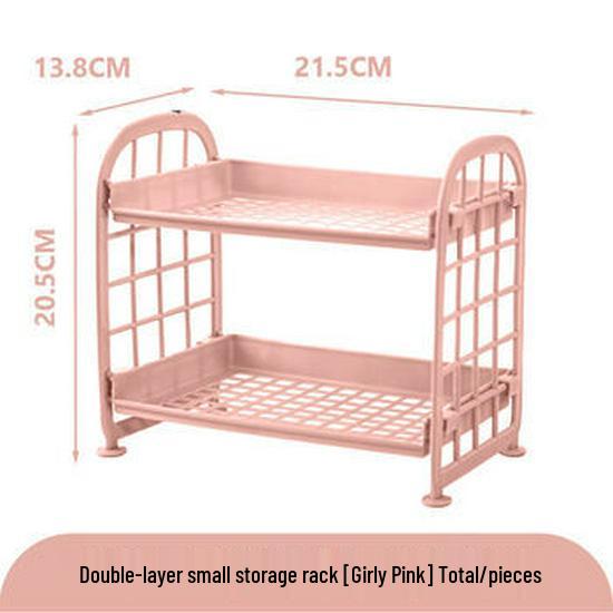 מתקן אחסון שולחני דו-שכבתי רב-תכליתי בקיבולת גדולה לחפצים קטנים