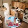 Architecture pattern round rug,Carpet Rug for Living Room Bedroom Playroom ,Non-slip Floor Mat,Holiday Gifts and Birthday Gifts.