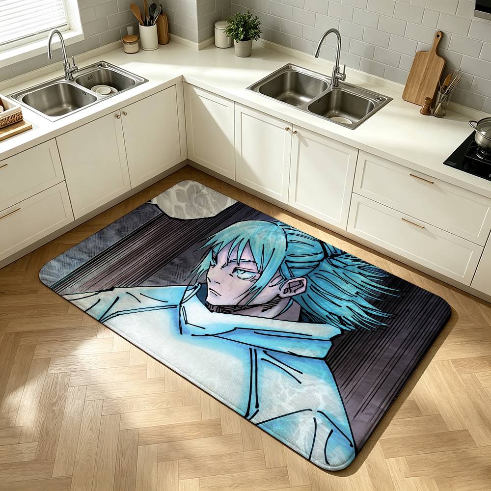 Hajime Kashimo Jujutsu Kaisen Manga Shower Room Absorbent Small Floor Mat Soft Comfortable Decorative Foot Mat