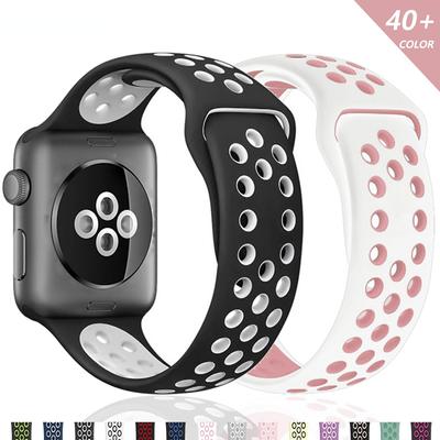 Pasek silikonowy do paska do zegarka Apple 40mm 38mm 42mm 44mm gumowy pasek do zegarka bransoletka do smartwatcha seria iWatch 3 4 5 6 7 se zespół