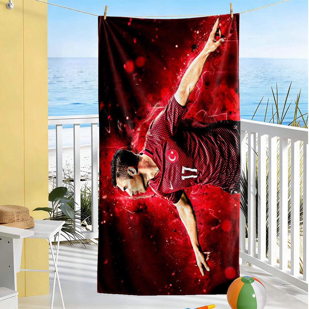 Turkish Football Star Beach Towel Super Soft & Absorbent Comfortable Lightweight Suitable for Sports, Travel, Swimming, Yoga, Bathroom, Beach, And Poo