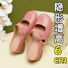 Inner heightening bag head half drag women wear summer Mary Jane bag head shoes pink casual soft-soled sandals