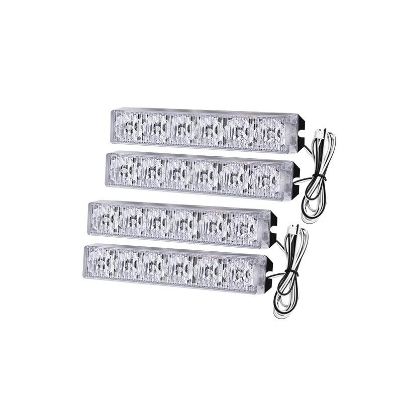 Car Grille LED Warning & Atmosphere Light - Motorcycle-Compatible, One-to-Four Flashing Net Light