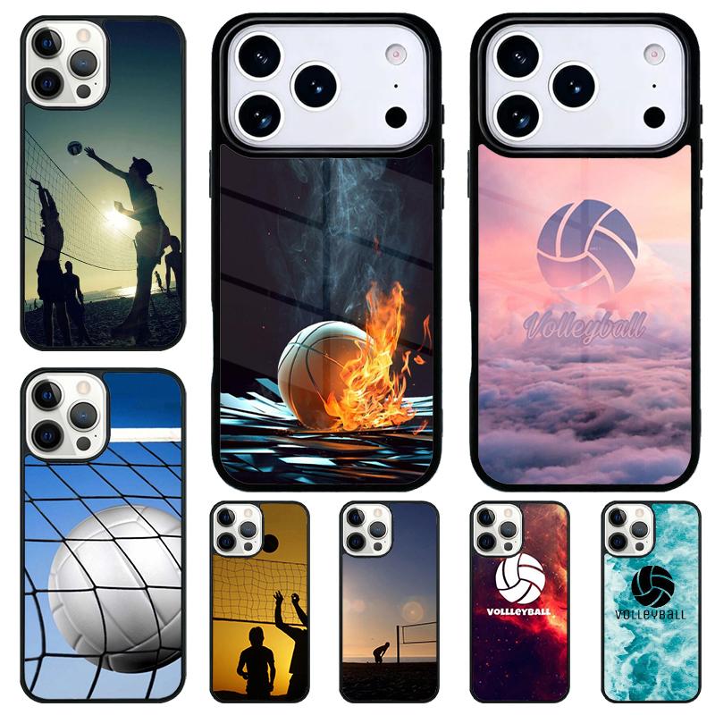 Volleyball Sport Shockproof Phone Case for iPhone 17 Air 16e 15 11 12 14 13 Pro Max Cover Coque