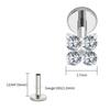 Right Grand ASTM F136 Titanium Flower CZ Cartilage Earring 16G Four Leaf Helix Tragus Stud Flat Back Labret Piercing Jewelry