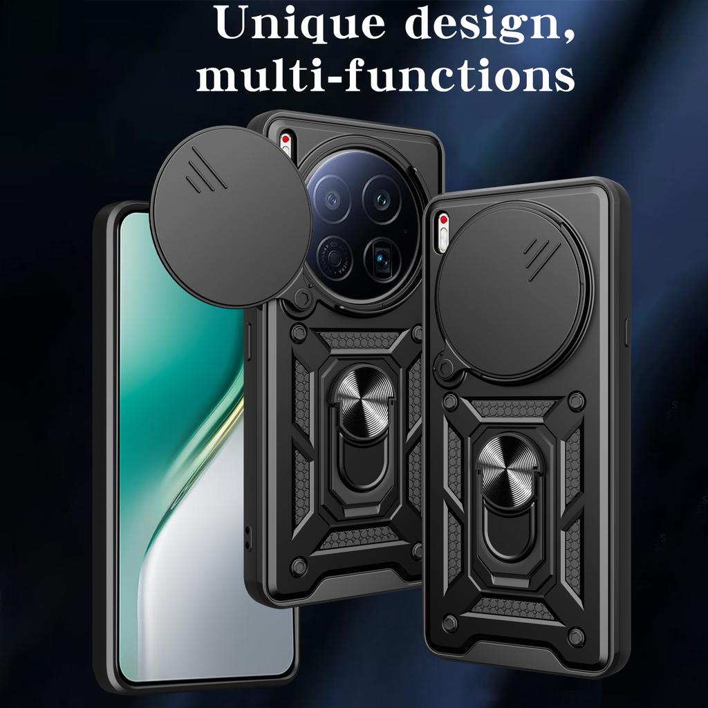 Hülle für Tecno Camon 40 Premier 5G Hülle Schiebekamera Schutz Ringständer Stoßfeste Abdeckung Capa Funda
