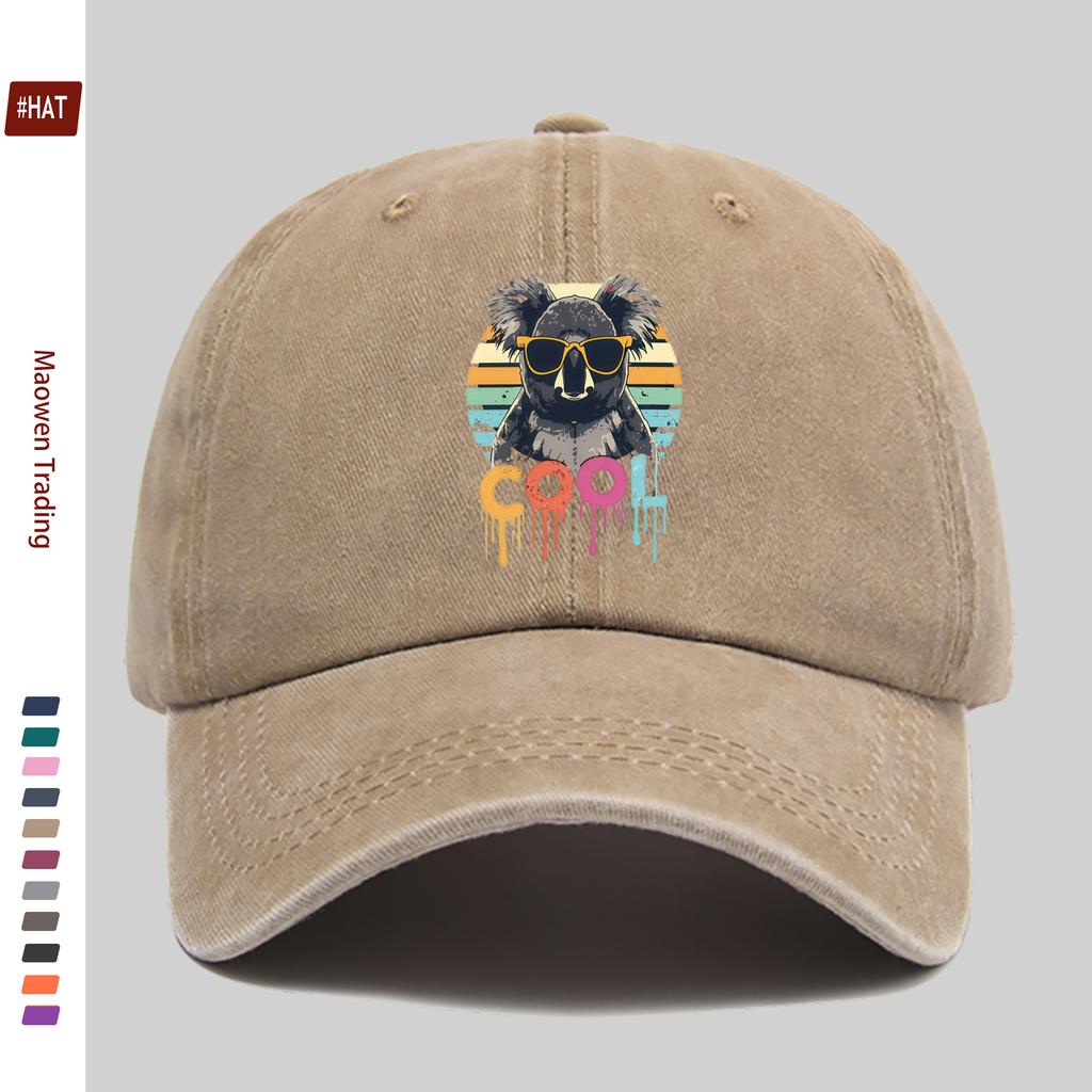 Pc Stück für Herren Damen Koala mit Brille Trucker-Kappe Verstellbare Snapback-Kappe Vintage-gewaschene Baseballkappe Geeignet für Da