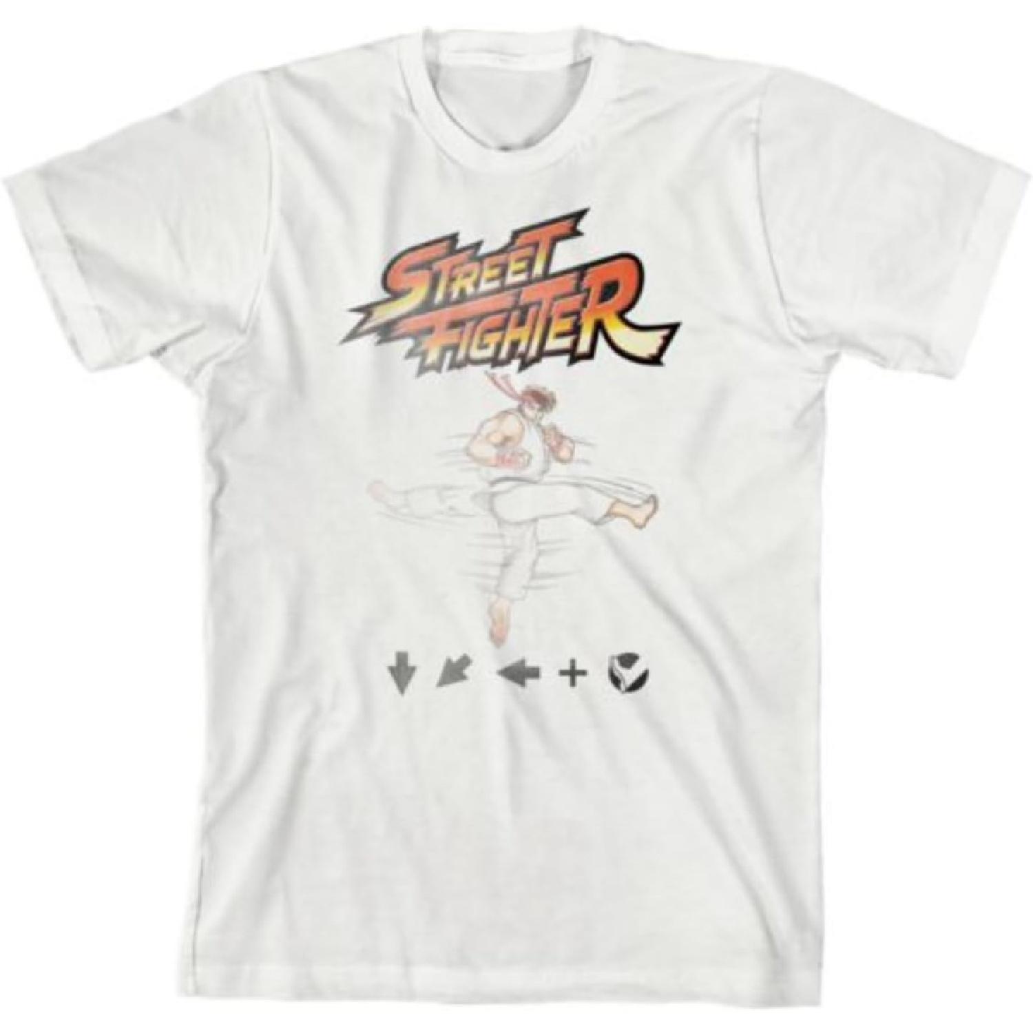 Street Fighter Ryu Hurricane Kick Tatsumaki Kids White T-Shirt S