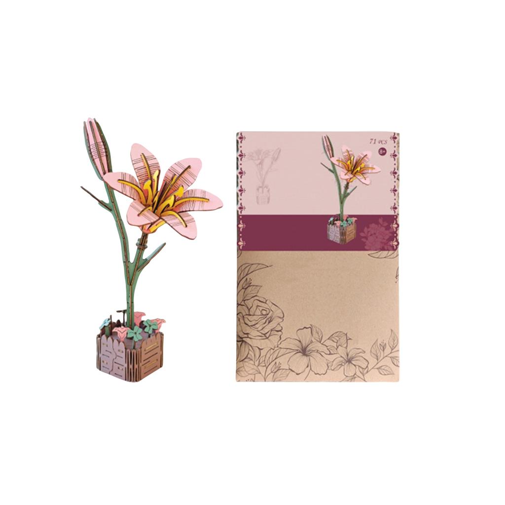 Diy Material Kits For Simulated Roses, Handcrafted Wooden Children'S , 3d Puzzles