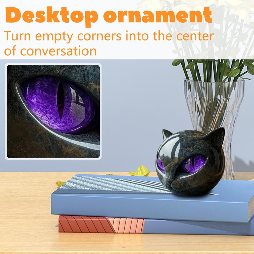 Πολυτελές Μαύρο Γάτες Πέτρινο Γλυπτό, Κομψή Διακόσμηση Σπιτιού & Έτοιμο για Δώρο Έργο Τέχνης, Δώρα Για Γάτες Εραστές Γυναίκες Άνδρες