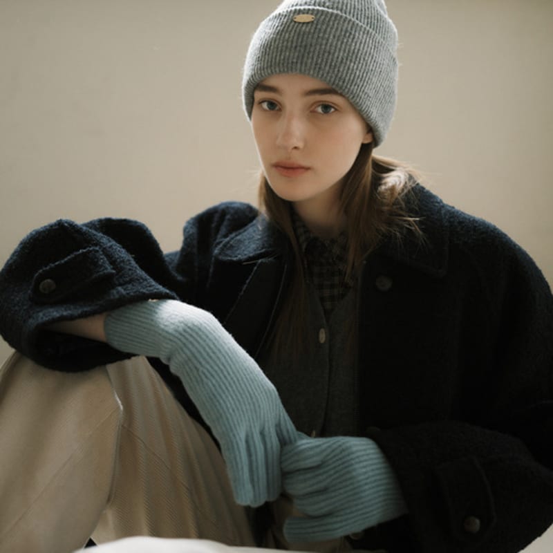 

THE PENNY WOOL KNIT BEANIE - 2color Gray