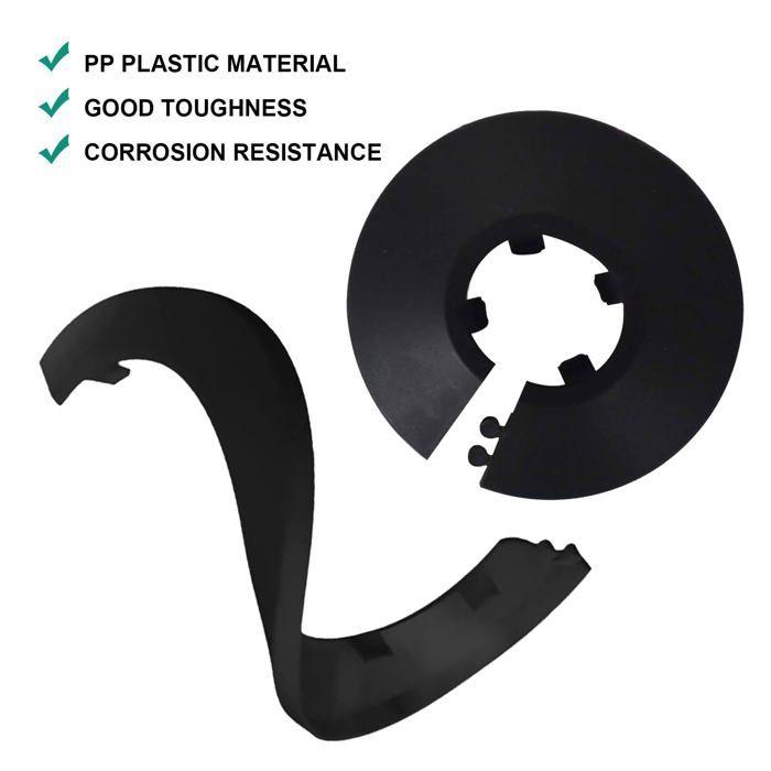 10 caches de tuyau pour radiateur noirs en plastique – pour tuyaux Ø 14–16 mm, fixation à pression