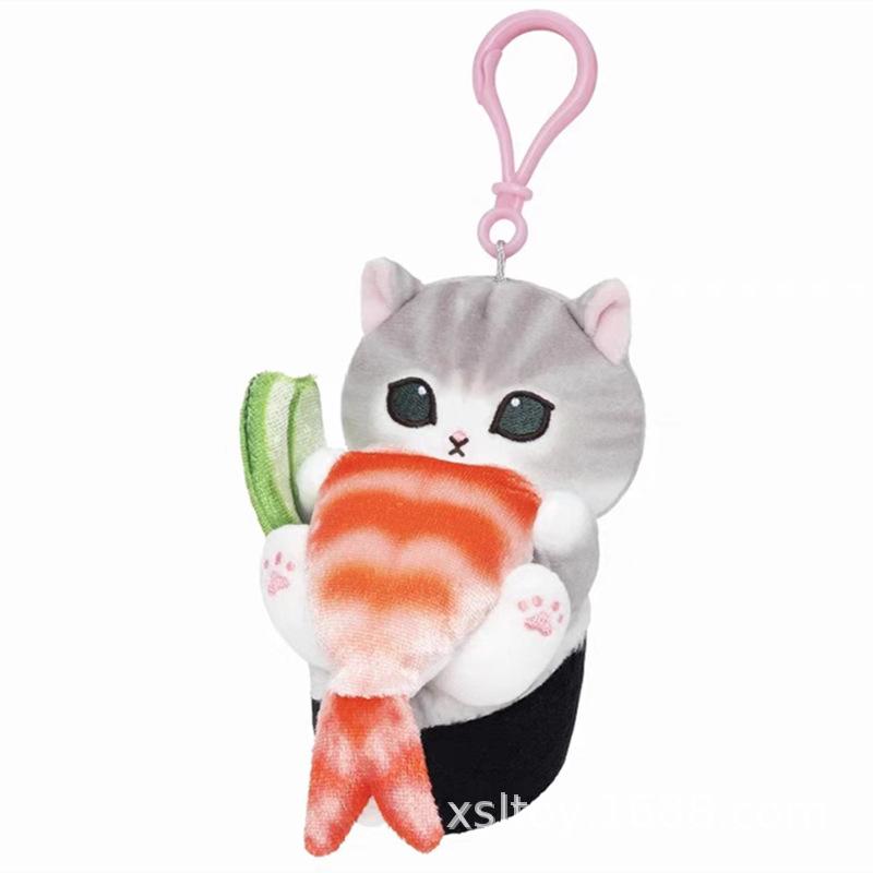 12cm Cartoon Mofusand Handgetekend Zeevruchten Sushi Pluche Speelgoed Kat Kaviaar Pluche Sleutelhanger Hangketting Vakantiecadeaus Voor Jongens En Meisjes 12cm