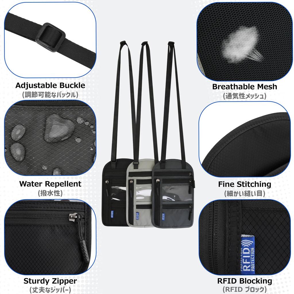 Passport Hanging Around the Passport Passport Card Large Storage Label Transparent Passport Overseas Business Overseas Travel [Azarxis] Case, Neck,