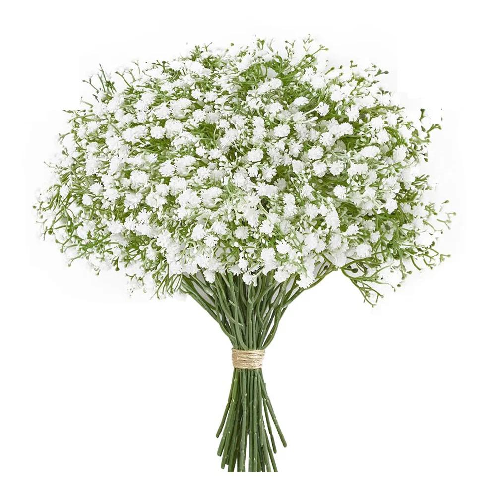 

10Pcs Artificial Plastic Babys Breath Flower Stems Photography Props Arrangements Wedding Decor Type A