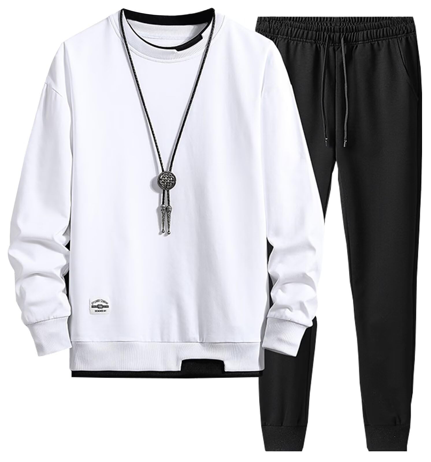 

Bligo Jersey Sweatsuit Long Solid Top and Plus Sizes Color Loose Men s Set, Sleeve, Color, Bottoms, Autumn/Winter, Available, Block, Logo, Fit,