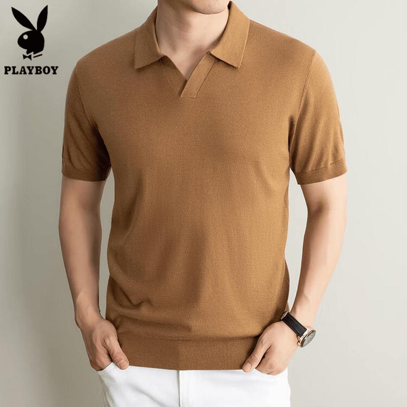 PLAYBOY Men s 2026 Mulberry Silk Blend Short Sleeve Polo T-Shirt 2XL