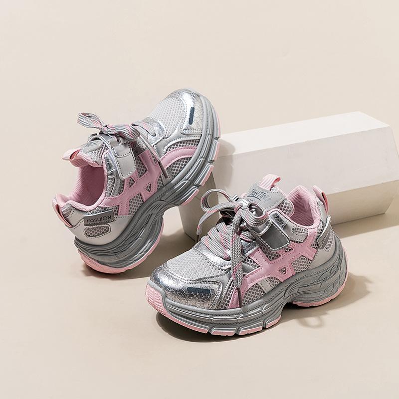 

Girls sneakers 25 spring and autumn new children s mesh breathable running shoes soft sole boys fashion dad shoes tide 26