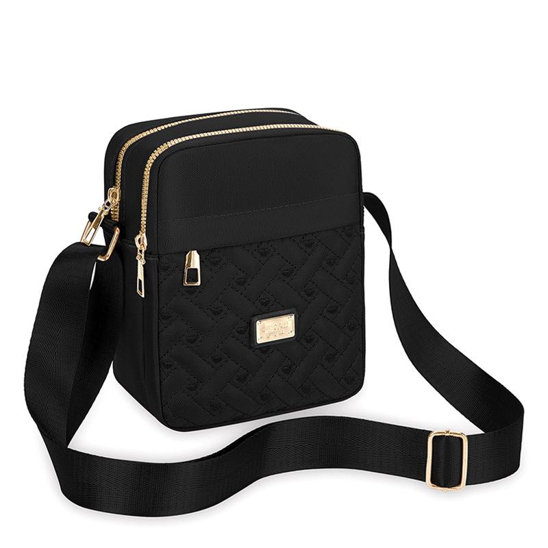 

Женская сумка через плечо с вышивкой, многокарманная сумка через плечо, регулируемый ремешок, модная чёрный