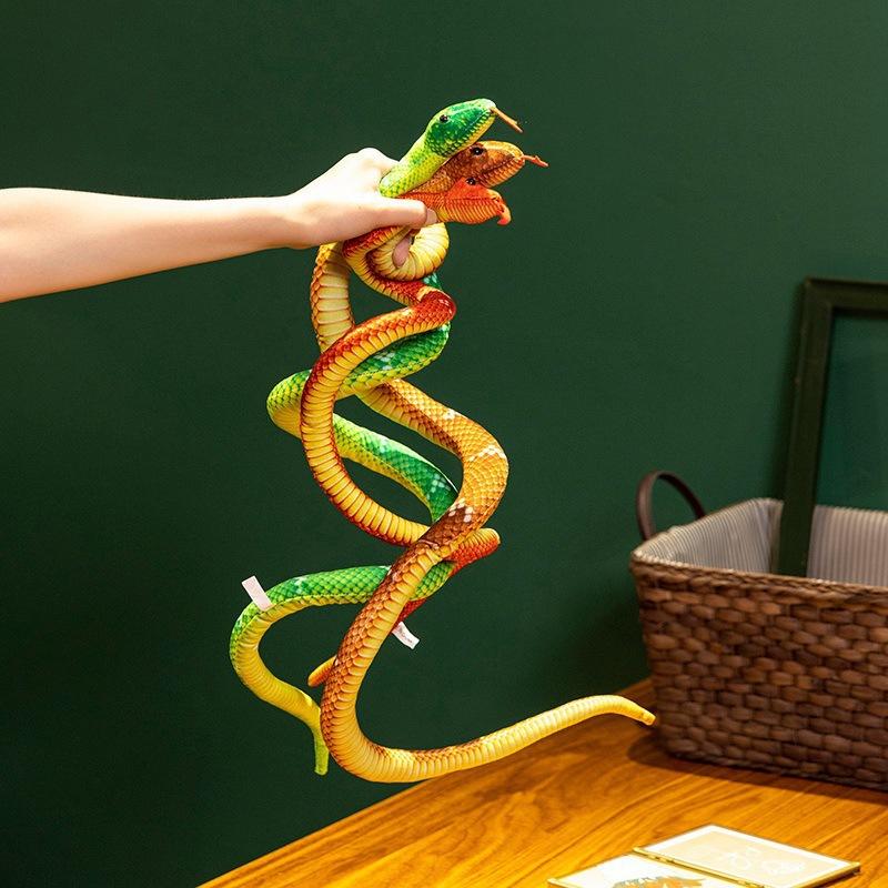 Creative snake plush toy cartoon snake doll prank funny children python doll small fake snake pocket snake 75CM