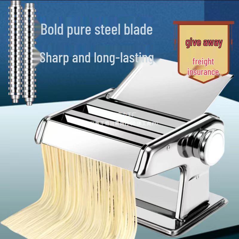 Compact Multifunctional Noodle & Dumpling Maker - Manual Dough Roller & Automatic Wonton Skin Machine