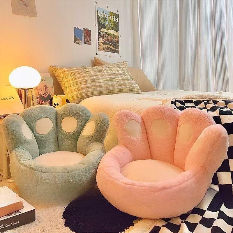 Cute Plush Cat Paw Pad Cute and Playful Animal Paw Print Lazy Person Sofa Tatami Cushion Home Floor Backrest Suitable for All Seasons Lazy Small Sofas
