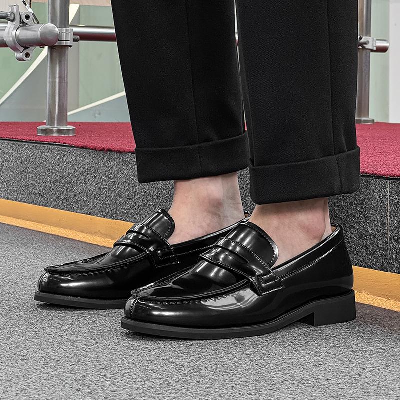 Fashion Fashion Men Casual Leather Thick Bottom Shoes 2025 New British Style One Step Genuine Leather Shoes Low Key Simple Business Shoe