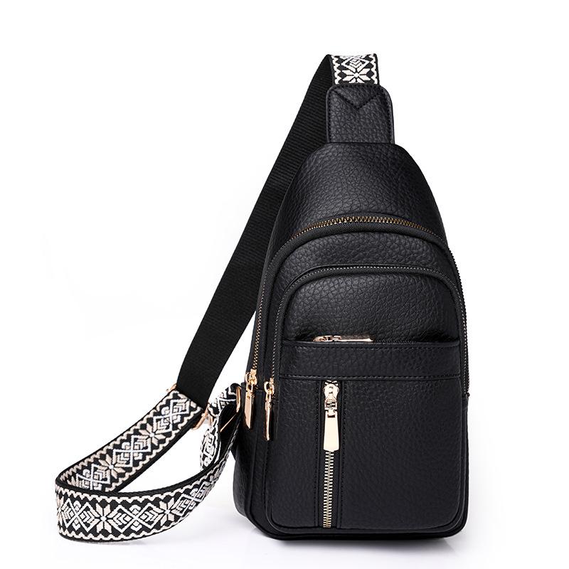 Retro PU Crossbody Chest Bag: Lightweight, Multi-compartment, Versatile and Fashionable Shoulder Bag