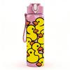 1PC Large Group Yellow Duck Grid 750ml Color Plastic Sports Water Bottle Leakproof Flip Straw Lid For Sports Office Home Use