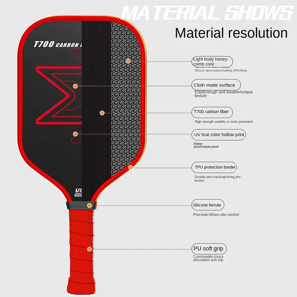 Carbon Fiber for Pickleball Paddle T700 16mm Hot Selling Cloth Pattern Frosted Hollow Pattern Outdoor Sports Source Factory