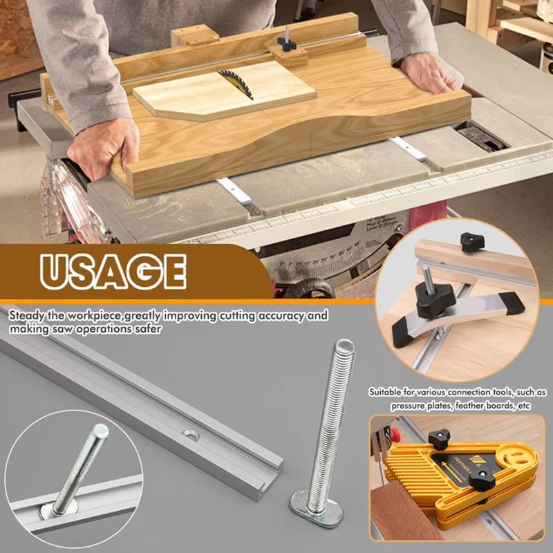 Woodworking 19 T-Track Kit and Accessories Aluminum T-Tracks Slot Miter Track for Router Table Workbench-A33R
