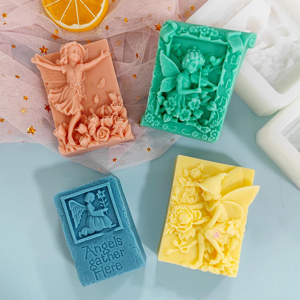 Retro Praying Angel Garden Fairy Silicone Mold for Soap, Candle, or Plaster Epoxy