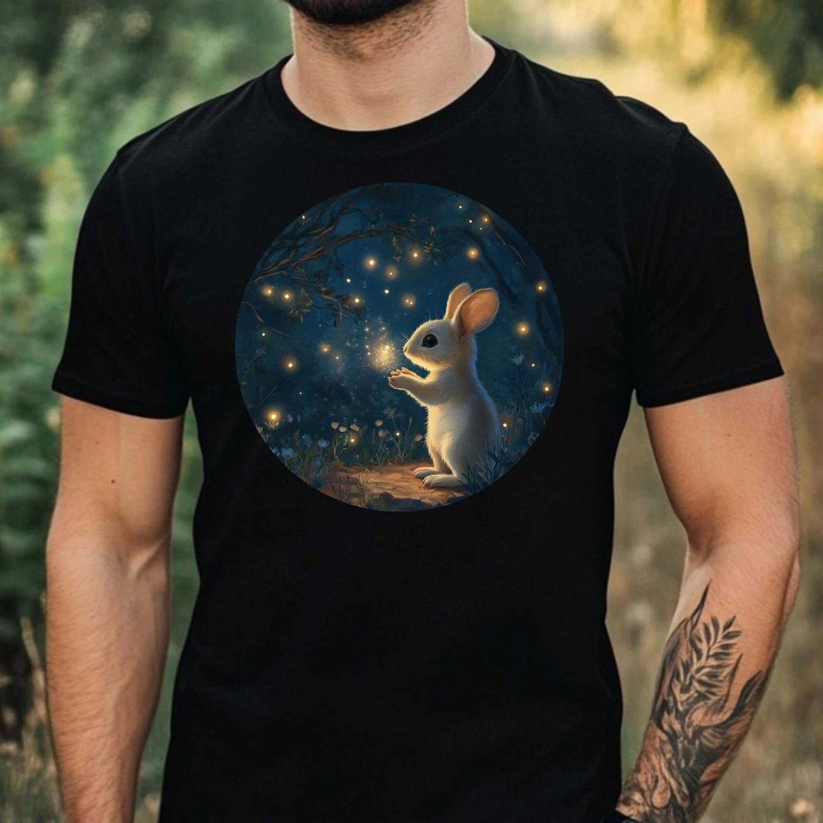 T-Shirt Herren Känguru im Mondlicht Motiv Baumwolle Größe XS bis 5XL S