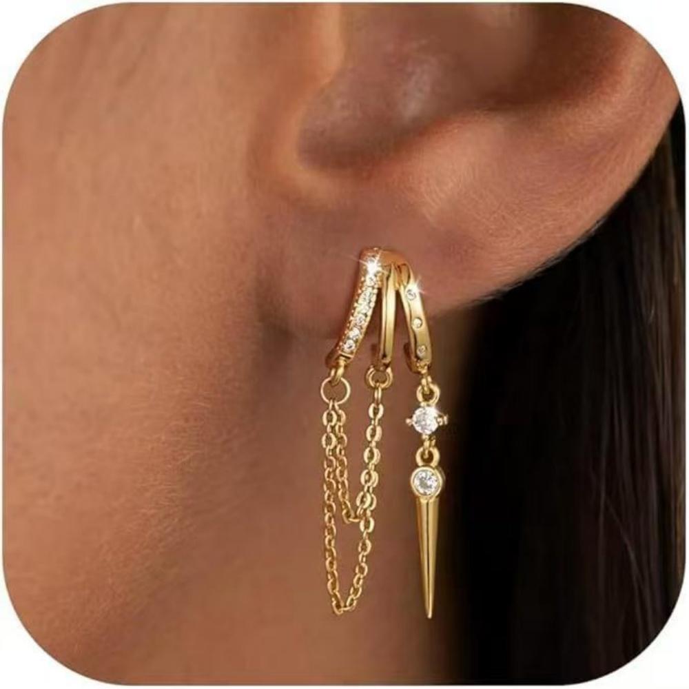 14K Gold-Plated Irregular Claw Shaped Earrings Chain Earrings Elegant Tassel Earrings Jewelry Gifts for Women Fashion Design