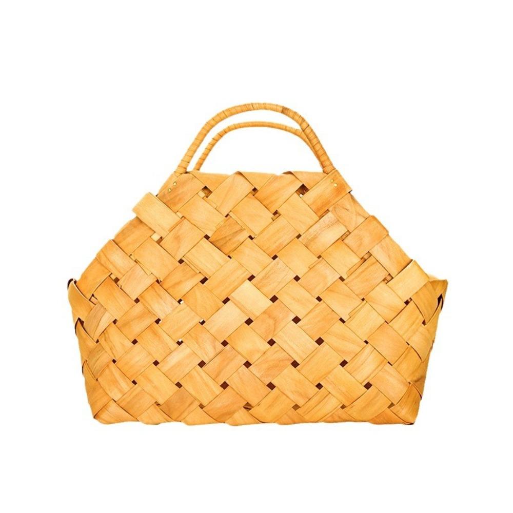 Natural Woven Bag Wooden Storage Box Multi-functional Hand-held Basket  Zongzi
