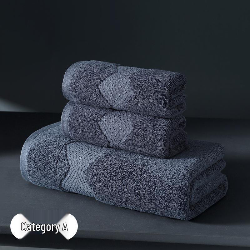 Premium All-Cotton Bath Towel: Thick, Soft, Absorbent, Antibacterial, Embroidered for Household and Hotel Use