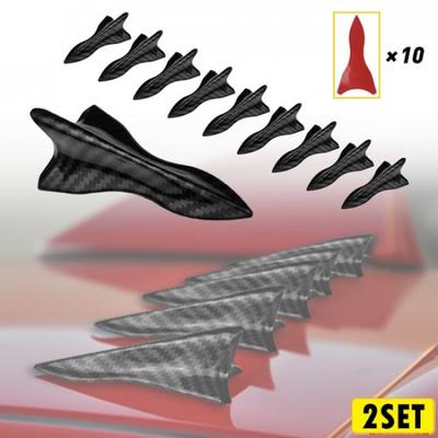 20x Car Fin Shark Roof Decorative Sticker Fiber Carbon Decors Accessories TOP A