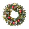 Red Green Christmas Wreath for Holiday Home Decoration For Front Door and Party Use Made from Plastic Material