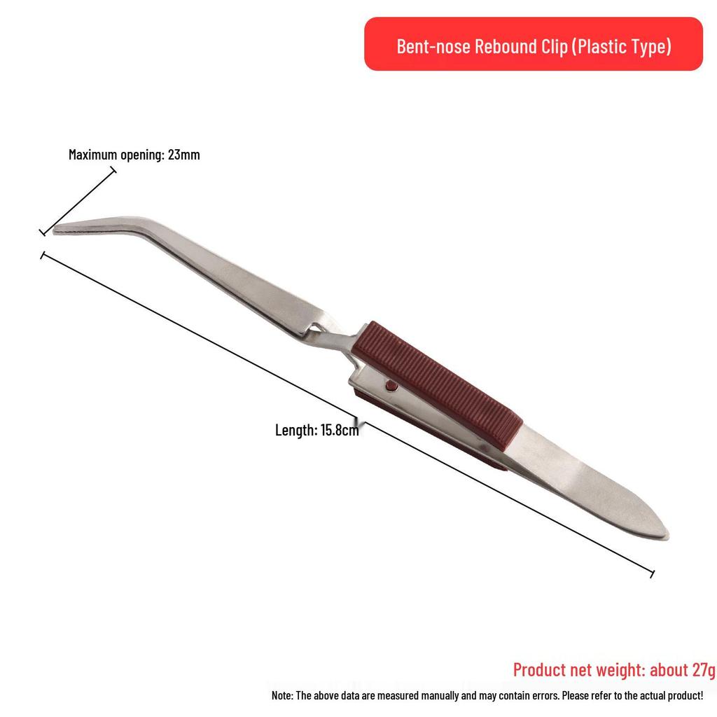 Spring-loaded Stainless Steel Jewelry Soldering Clamps: Straight, Pointed, Bent Tips, Serrated Anti-slip Design