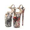 Fashion 2025 Women Fish Toe Black White Sexy Super High Heels Sandals Model T Station 26CM Stage Catwalk Sandals
