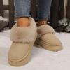 Fashion Casual Suede Snow Boots Women 2025 Winter Comfort Round Toe Thick Bottom Furry Boots Fashion Faux Fur Decoration Plush Booties