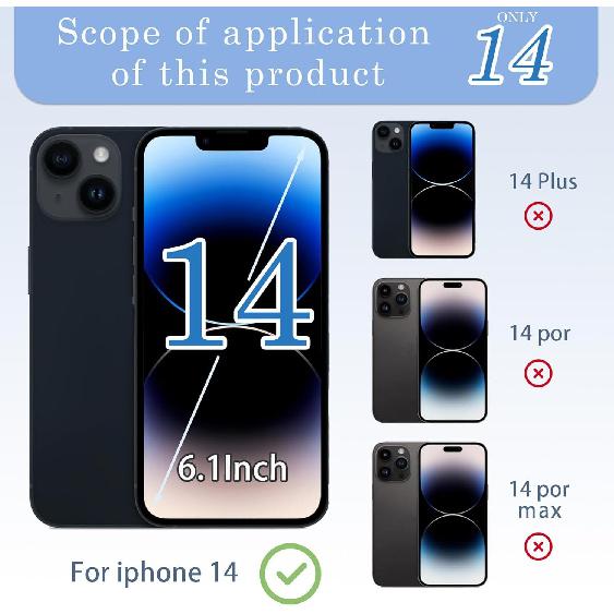 14 Back Glass Replacement with Wireless Charging Flex Cable and Camera Frame All Parts for iPhone 14 (6.1 Inch,Midnight) Replacement of Equipment