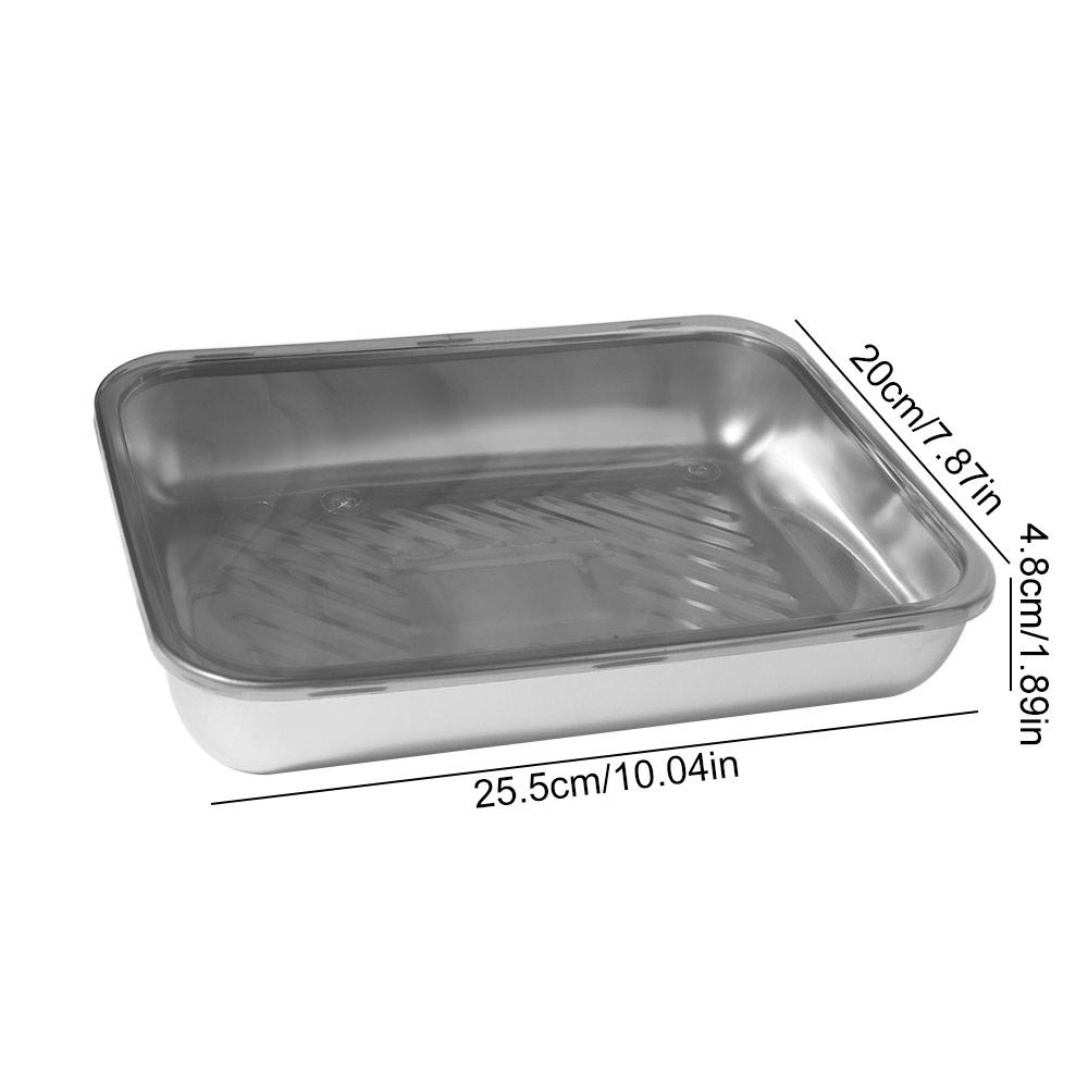 3Pcs Food-Grade Food Storage Tray Stainless Steel Kitchen Serving Plate Barbecue Pan BBQ