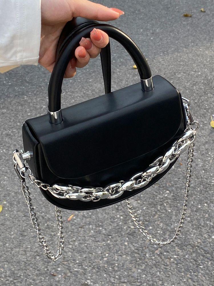 

JIAERDI Retro Handle Saddle Bag Purse Women Vintage Pu Leather Chain Chic Black Messenger Bag Female Casual Crossbody Bags New чёрный