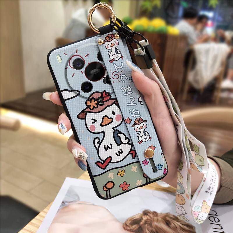 Cartoon Ring Phone Case For ZTE Blade V70 Max/Nubia V70 Max Shockproof Wristband Phone Holder Wrist Strap Silicone Cute